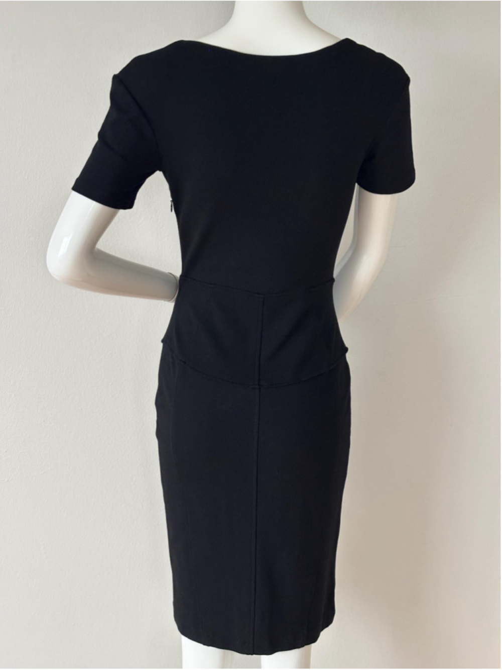 Versace Black Sheath Gold Medusa Zip Stretch Pencil Dress - Picture 7 of 11